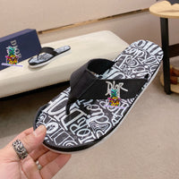 S-shoe Dior Summer Beach Flip Flops Men Shoes New Arrival Non-slip Beach Slipper For Men Large Size Breathable Flats Slipper Men Shoes Women Slippers High Quality Beach Sandals Non-slip Casual Flip Flop Slippers Black Slippers