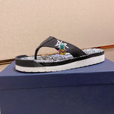 S-shoe Dior Summer Beach Flip Flops Men Shoes New Arrival Non-slip Beach Slipper For Men Large Size Breathable Flats Slipper Men Shoes Women Slippers High Quality Beach Sandals Non-slip Casual Flip Flop Slippers Black Slippers