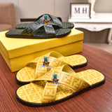 S-shoe Fendi Woman Summer Simple Home Indoor Men and Women's Slippers Cross with Lovers Bathroom Sandals EVA Antiskid Slippers Shoes Sandals Beach Flats Shoes Sandal Non-slip Flat Sandals