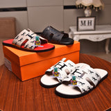 S-shoe H.e.r.m.e.s Spring Summer Style Women Shoes Large Size Line-styled Open Toe Block Sandals Women's Printing Sandals Beach Shoe Slippers Summer Soft Footwear Female Water Shoes Slides Outdoor Rubber Flat
