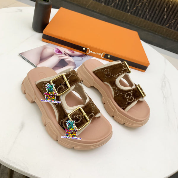 S-shoe GUCCI Outdoor Beach Sandals Women Genuine Leather Slippers Summer Platform Female Shoes Non-slip Flip Flops Women Indoor Slides Male Summer Beach Flip Flops Shipping Slippers