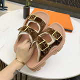 S-shoe GUCCI Outdoor Beach Sandals Women Genuine Leather Slippers Summer Platform Female Shoes Non-slip Flip Flops Women Indoor Slides Male Summer Beach Flip Flops Shipping Slippers
