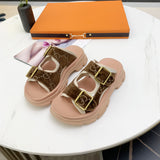 S-shoe GUCCI Outdoor Beach Sandals Women Genuine Leather Slippers Summer Platform Female Shoes Non-slip Flip Flops Women Indoor Slides Male Summer Beach Flip Flops Shipping Slippers