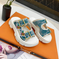 S-shoe GUCCI Outdoor Beach Sandals Women Genuine Leather Slippers Summer Platform Female Shoes Non-slip Flip Flops Women Indoor Slides Male Summer Beach Flip Flops Shipping Slippers