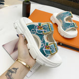 S-shoe GUCCI Outdoor Beach Sandals Women Genuine Leather Slippers Summer Platform Female Shoes Non-slip Flip Flops Women Indoor Slides Male Summer Beach Flip Flops Shipping Slippers