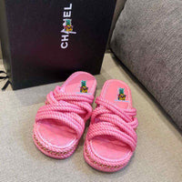S-shoe CH Summer Sandals Woman Shoes Braided Rope Beach Shoes Open Toe Ladies Beach Sandals Roman Gladiator Sandals Non-slip Flip Flop Woman Sandals Bohemian Linen Rope Cross Braid Summer Sandals Fashion Thick Bottom Beach Shoes
