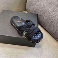 S-shoe CH Summer Sandals Woman Shoes Braided Rope Beach Shoes Open Toe Ladies Beach Sandals Roman Gladiator Sandals Non-slip Flip Flop Woman Sandals Bohemian Linen Rope Cross Braid Summer Sandals Fashion Thick Bottom Beach Shoes