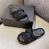 S-shoe CH Summer Sandals Woman Shoes Braided Rope Beach Shoes Open Toe Ladies Beach Sandals Roman Gladiator Sandals Non-slip Flip Flop Woman Sandals Bohemian Linen Rope Cross Braid Summer Sandals Fashion Thick Bottom Beach Shoes