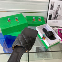S-shoe B.O.T.T.E.G.A V.E.N.E.T.A Spring Summer Design Slipper Fashion Lingge Sandal Shoes Large Size Line-styled Outdoor Beach Holiday Slides Flat Heel Open Toe Flip Flop Slippers