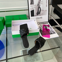 S-shoe B.O.T.T.E.G.A V.E.N.E.T.A Spring Summer Design Slipper Fashion Lingge Sandal Shoes Large Size Line-styled Outdoor Beach Holiday Slides Flat Heel Open Toe Flip Flop Slippers