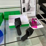 S-shoe B.O.T.T.E.G.A V.E.N.E.T.A Spring Summer Design Slipper Fashion Lingge Sandal Shoes Large Size Line-styled Outdoor Beach Holiday Slides Flat Heel Open Toe Flip Flop Slippers