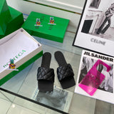 S-shoe B.O.T.T.E.G.A V.E.N.E.T.A Spring Summer Design Slipper Fashion Lingge Sandal Shoes Large Size Line-styled Outdoor Beach Holiday Slides Flat Heel Open Toe Flip Flop Slippers