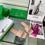 S-shoe B.O.T.T.E.G.A V.E.N.E.T.A Spring Summer Design Slipper Fashion Lingge Sandal Shoes Large Size Line-styled Outdoor Beach Holiday Slides Flat Heel Open Toe Flip Flop Slippers