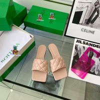 S-shoe B.O.T.T.E.G.A V.E.N.E.T.A Spring Summer Design Slipper Fashion Lingge Sandal Shoes Large Size Line-styled Outdoor Beach Holiday Slides Flat Heel Open Toe Flip Flop Slippers