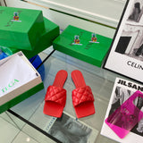 S-shoe B.O.T.T.E.G.A V.E.N.E.T.A Spring Summer Design Slipper Fashion Lingge Sandal Shoes Large Size Line-styled Outdoor Beach Holiday Slides Flat Heel Open Toe Flip Flop Slippers