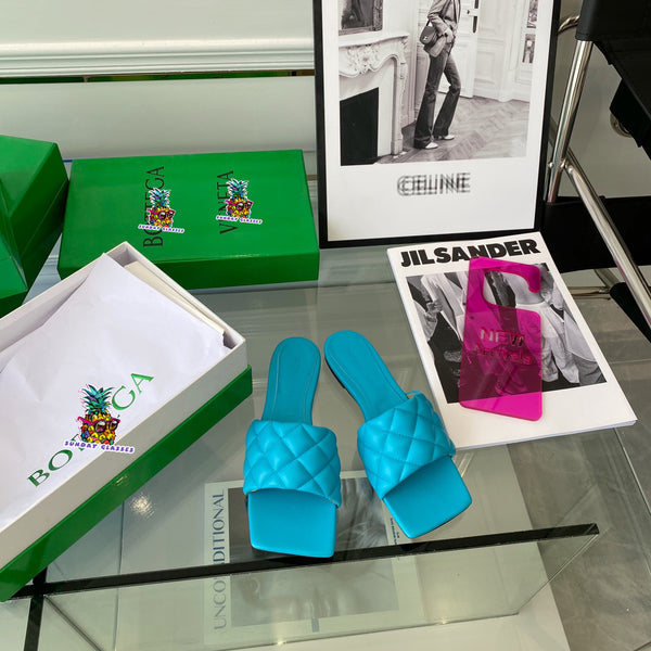 S-shoe B.O.T.T.E.G.A V.E.N.E.T.A Spring Summer Design Slipper Fashion Lingge Sandal Shoes Large Size Line-styled Outdoor Beach Holiday Slides Flat Heel Open Toe Flip Flop Slippers