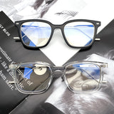 S-sunglasses 2021 Monster Square Computer Glass For Mosey With White Round Case Anti Radiation Gaming Replaceable Eyeglass for Prescription Lens Optical Frame Blue lens Eyewear Eyeglass Peculiar Glasses for Men Women Eyewear