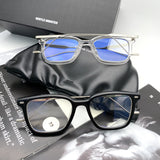 S-sunglasses 2021 Monster Square Computer Glass For Mosey With White Round Case Anti Radiation Gaming Replaceable Eyeglass for Prescription Lens Optical Frame Blue lens Eyewear Eyeglass Peculiar Glasses for Men Women Eyewear