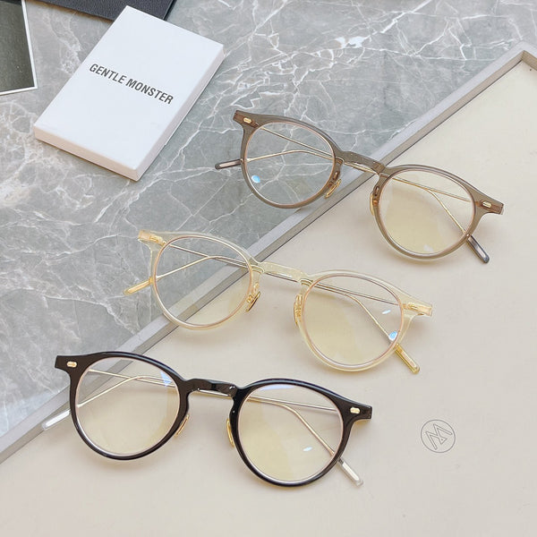 S-sunglasses 2021 Gentle Glasses For Jojo With White Round Case in Metal Frame with Anti Radiation and Anti Reflective for Women/Anti Radiation/Blue Light/Replaceable Optical Lens/Metal Hinge/High Quality Hinge/High quality/Eye glasses on sale