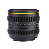 E-Electronic Kamlan lens 50mm F1.1 APS-C Large Aperture Manual Focus Lens Standard Fixed Focus APS-C Frame Mirrorless Lens Cameras lentille Camera Lens For Canon EOS-M NEX Fuji X M4/3 Cameras