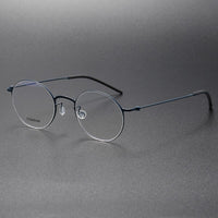 Denmark Titanium Screwless Korea Glasses Frames Optical Ultra-light Business Round Prescription Diopter Titanium Eyeglasses Men
