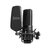 E-Electronic BOYA BY-M1000 Condenser Microphone Large Diaphragm 3 Polar Patterns for Singer Songwriter Podcaster Voiceover Artist Studio Mic
