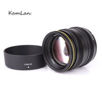 E-Electronic Kamlan lens 50mm F1.1 APS-C Large Aperture Manual Focus Lens Standard Fixed Focus APS-C Frame Mirrorless Lens Cameras lentille Camera Lens For Canon EOS-M NEX Fuji X M4/3 Cameras