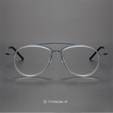 Reading Glasses For Men 5507A Denmark Titanium No Screw Glasses Frames Optical Ultra-light Business Round  Prescription Glass