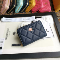 A-accessories NO.69271 7.5-11.5-2.5cm Small Wallet for Women PU Leather Leaf Pendant Card Holder Organizer Zipper Coin Purse