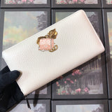 A-accessories GUCCI NO.524291 19-10-2.5cm Women’s Long PU Leather Wallet with Credit Card Holders Money Organizer Zipper Purse Wristlet Handbag