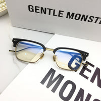 S-sunglasses New GM eyeware Cat Eye Mirrored Flat Lenses Street Fashion Metal Frame Women Sunglasses For HAVANA