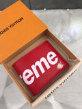 A-accessories Supreme NO.M60332 11.5-9cm Wallets for Women Women Small Wallet Lady Short Wallet Bifold Leather Multi-purpose Wallet with ID Window
