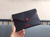 A-accessories MIU MIU NO.5MF001 15.5X10.5cm Envelope Style Leather Case Front Pocket Wallet Super Thin Fashion Card Holder With ID Card Slots