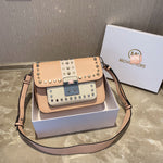 M-Handbag M.K 23-16cm Women Designer Rivet Shoulder Bag Ladies Top Handle Clutches Handbags Purse