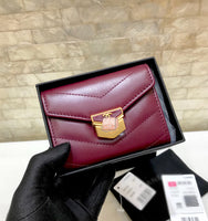 A-accessories NO.81223 11-9cm Women's Short Leather Card Holder Purse Zipper Buckle Elegant Clutch Wallet