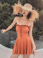 D-clothing Zimmermann Women's Halter One Piece Swimsuits Braid Macrame Ruched Tummy Control Swimwear