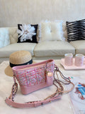 M-Handbag 20-15cm Tweed Crossbody Purse Multi-Color Striped Lattice Cross Body Shoulder Purse Bag Tote Handbag for Women