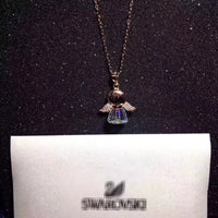 J-jewelry SWAROVSKI Sterling Silver and Rose Gold Over Sterling Silver Angel with Heart Pendant Necklace