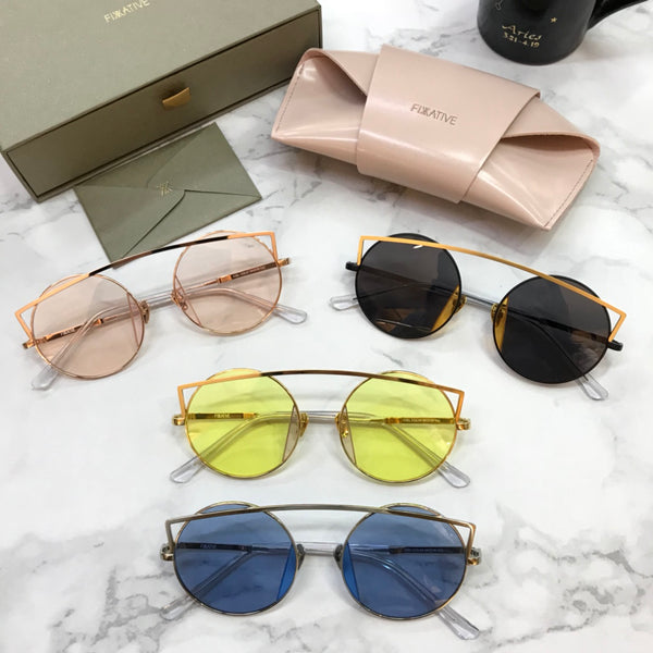 S-sunglasses F.I.X.X.A.T.I.V.E Vintage Polarized Sunglasses Retro Round Mirrored Glasses CIEL 54-19-145
