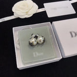 J-jewelry Dior 925 Sterling Dark Silver AAA Genuine Freshwater Cultured Pearl White Button Stud Earrings for Women