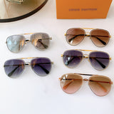 S-sunglasses Louis Vuitton High Qulity women's Round Metal Sunglasses Shades For Z1618E Female Ladies Brown Eyewear Women's Polarized Square Sunglasses Oversized Black Shades Flat Lens Male Female Fashion Driving Glasses