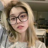 S-sunglasses New Fashion Oversized Square Black Frame Eyewear  Gentl Monster For Ata Acetate Frame Eyeglasses UV Spectacles Plain Replaceable Lens Blue Light Glasses with Myopia Frame for Men Women