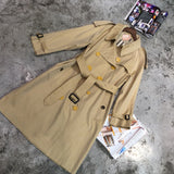 D-clothing Burberry Women's Causal Double Breasted Spring Fall Long Trench Coat with Belt