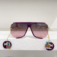 S-sunglasses gucci Women Half-frame Metal Cut-rimmed Sunglasses For GG0897/S With Pendant Stylish Retro Large Frame Sungshades Men Personality Frame Sun Glasses Light Blocking Glasses Women Half Rim Sunglasses Korean Style Fashion Eyewear