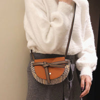 L-package 18-13-5cm Women Crossbody Satchel Bag Small Saddle Purse and Tote Shoulder Handbags