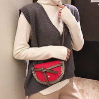 L-package 18-13-5cm Women Crossbody Satchel Bag Small Saddle Purse and Tote Shoulder Handbags