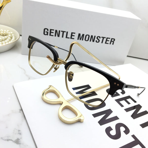 S-sunglasses New GM eyeware Cat Eye Mirrored Flat Lenses Street Fashion Metal Frame Women Sunglasses For HAVANA