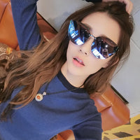 S-sunglasses Dior Women's Oval Cat Eye Sunglasses For CD0230S Lady Metal Shades Luxury Sunglasses Female Driving Glasses Fashion Women Mirror Eyewear Frame Metal Temple UV400