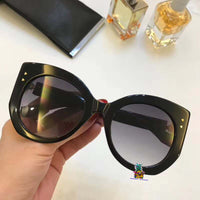S-sunglasses Women Retro Metal Frame Mirrored Sunglasses Oversized Cat Eye Glasses eyewear for Fendi 0265