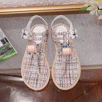 S-shoe Women's sandals Flat Thong Sandals Beach Bohemia Shoes Ankle Buckle for Women